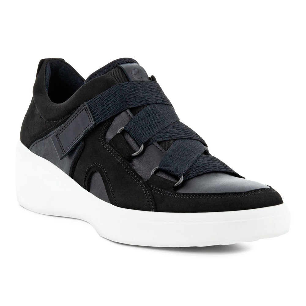 ECCO Womens Sneakers Black - Soft 7 Wedge - CBN-083657